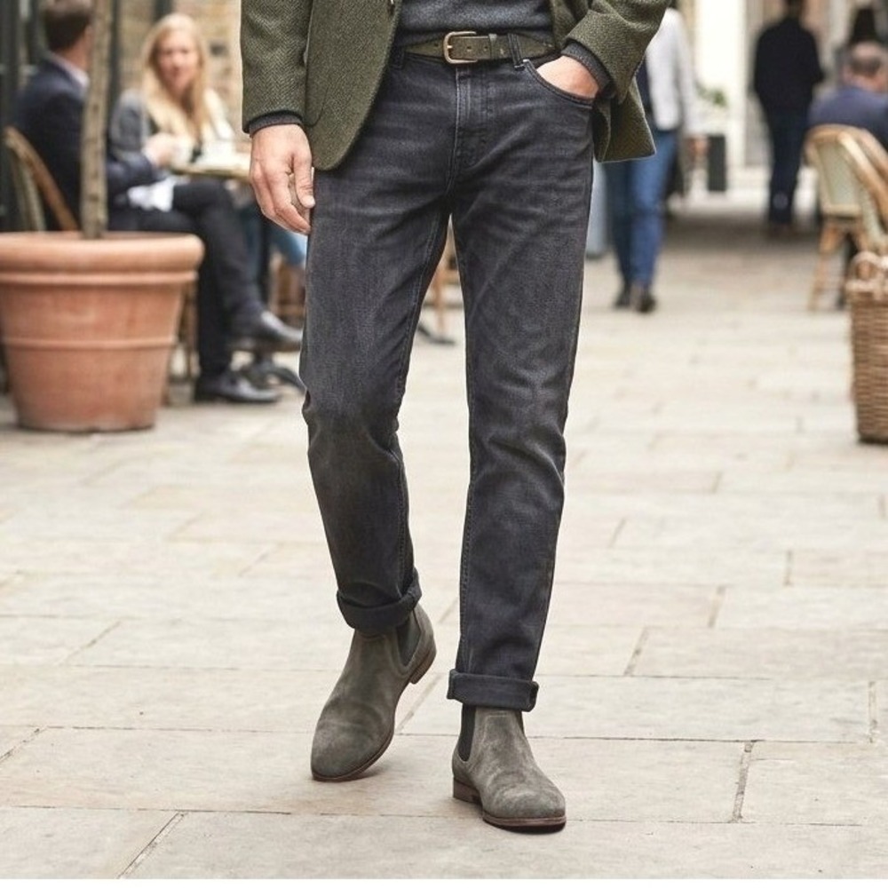 The Rail Brysen Chelsea Boots Mens Grey Suede Ankle Boots